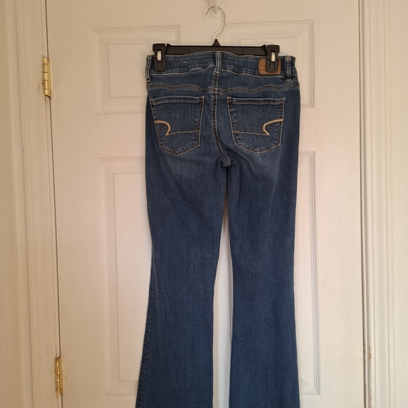 American Eagle Jeans Womens 4 Dark Blue Denim Pants AE Artist Flare Boot Stretch - Picture 7 of 16